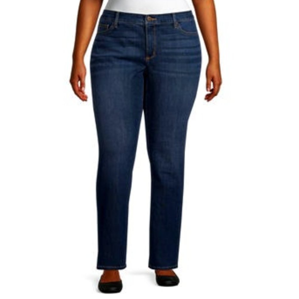 St John’s Bay Straight Leg Mid Rise Ssecretly Slender Easy Fit Jean 26W NWT